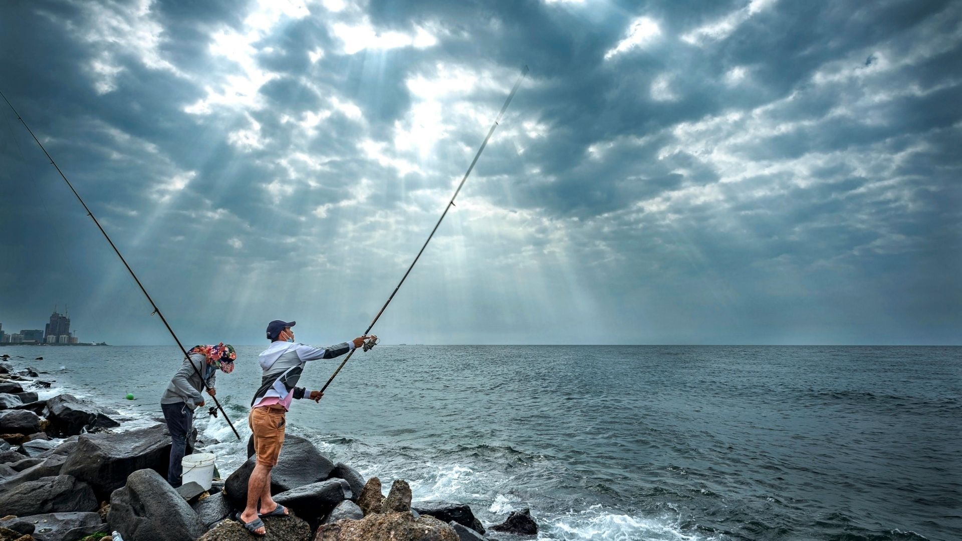 man fly fishing